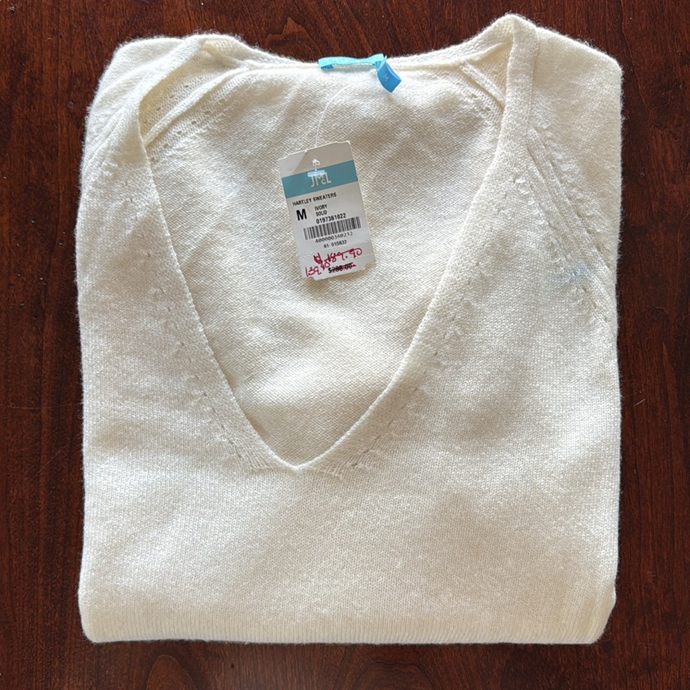 NWT Cashmere ivory McLaughlin sweater sz M